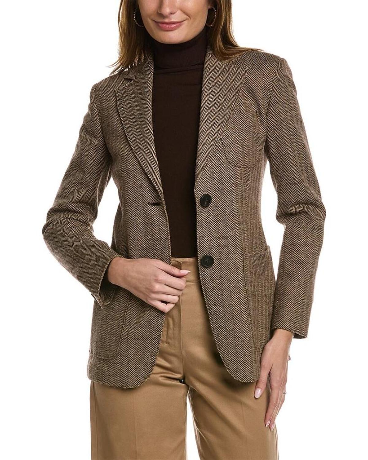 Weekend Max Mara Brandy Wool & Linen-Blend Blazer