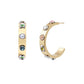 Faux Stone Signature Imitation Pearl Hoop Earrings