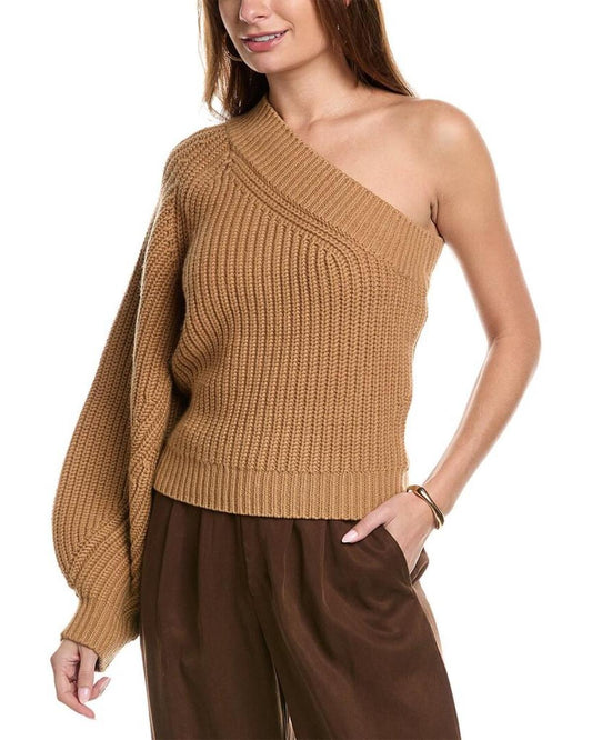 Michael Kors Collection Asymmetric Shaker Cashmere-Blend Pullover