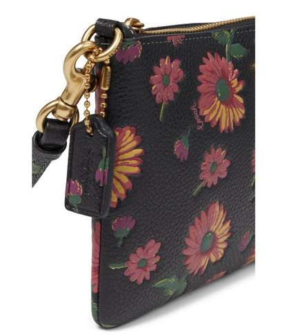 Floral Printed Leather Small Wristlet