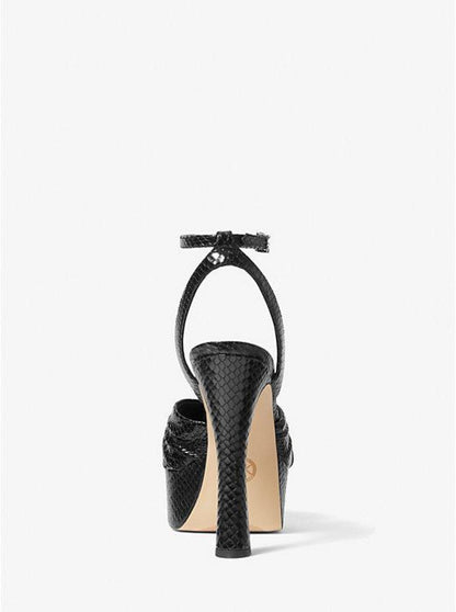 Selena Snake Embossed Leather Platform Sandal