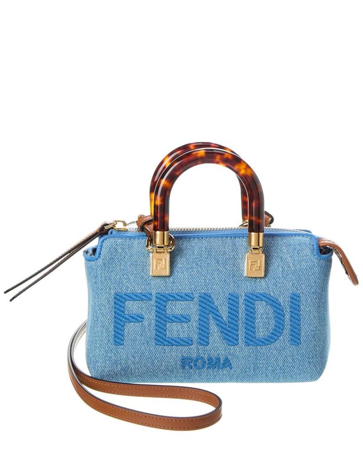 FENDI By The Way Mini Denim Shoulder Bag