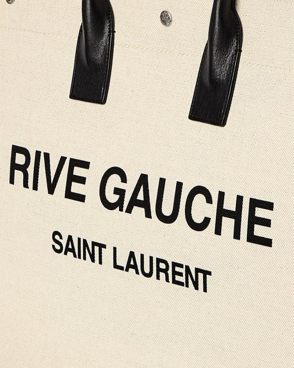 Saint Laurent Noe Rive Gauche Canvas & Leather Tote