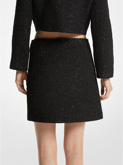 Metallic Tweed Mini Skirt