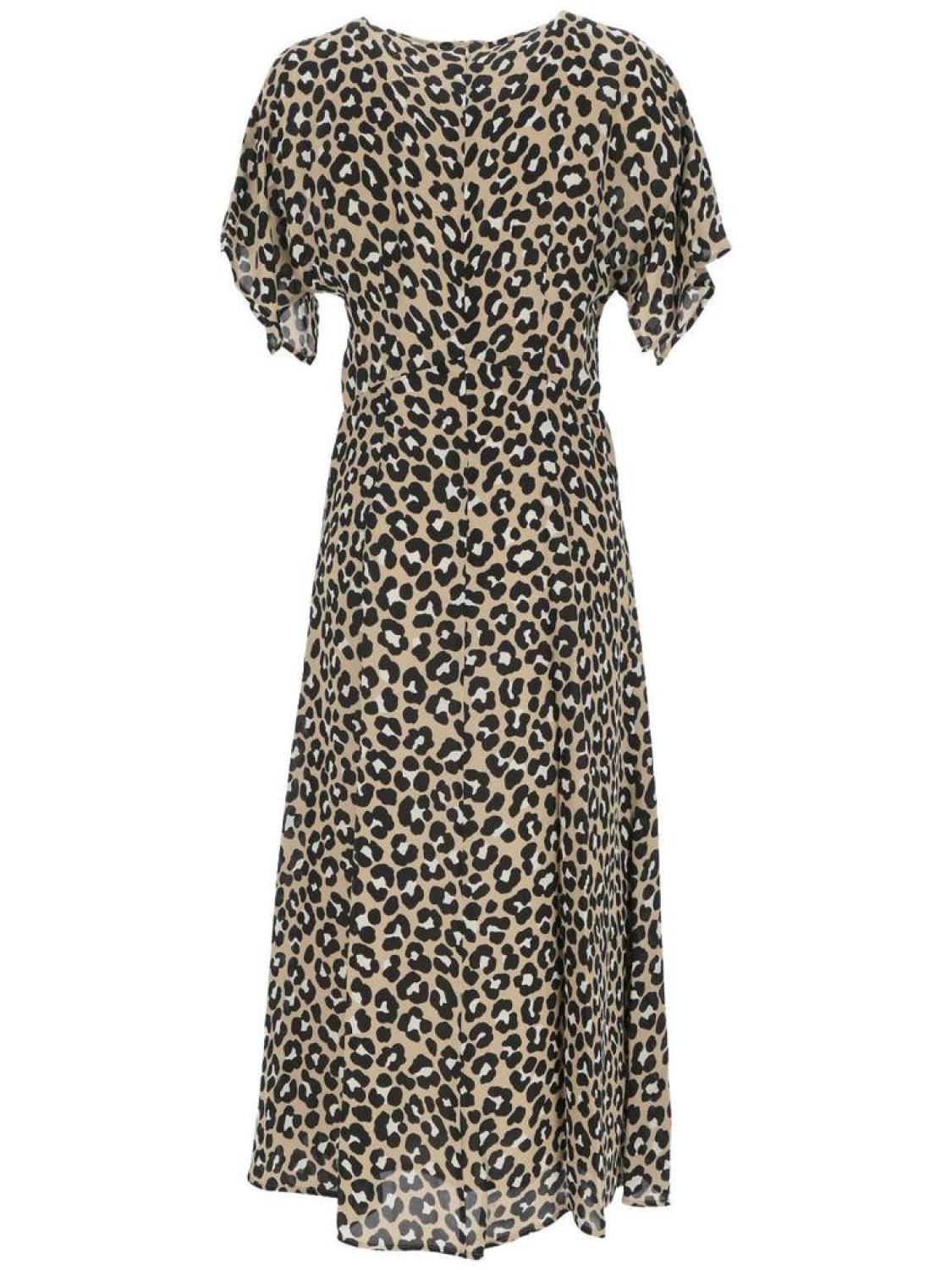 Michael Kors Leopard Printed Midi Dress