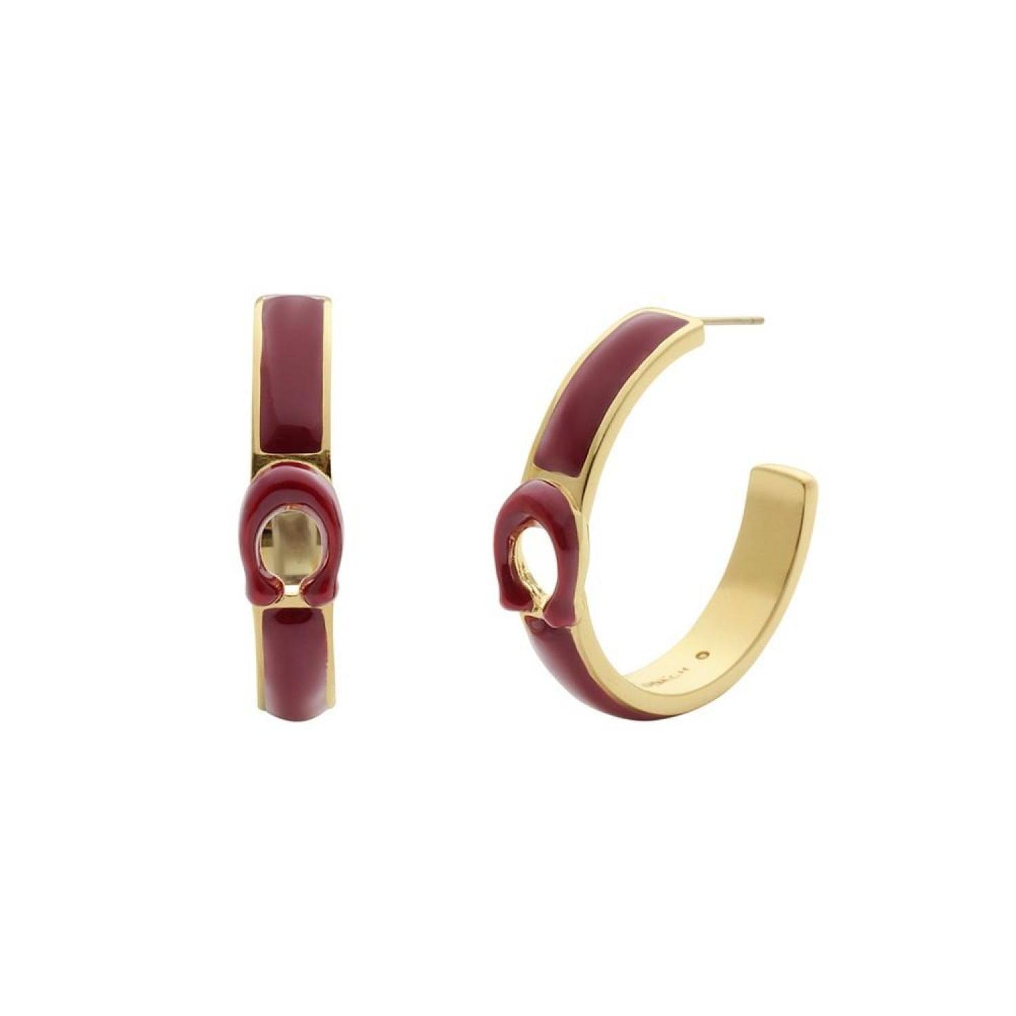 Gold-Tone Signature Tabby  Sculpted C Hoop Earrings