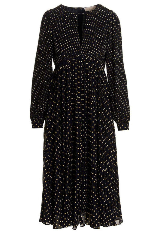 Michael Michael Kors Polka Dot Printed Long Sleeved Dress