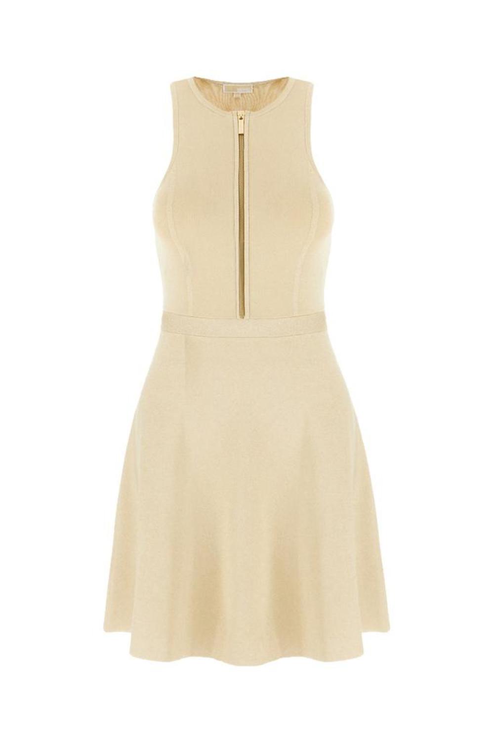 Michael Michael Kors Zip Detailed Crewnek Sleeveless Dress