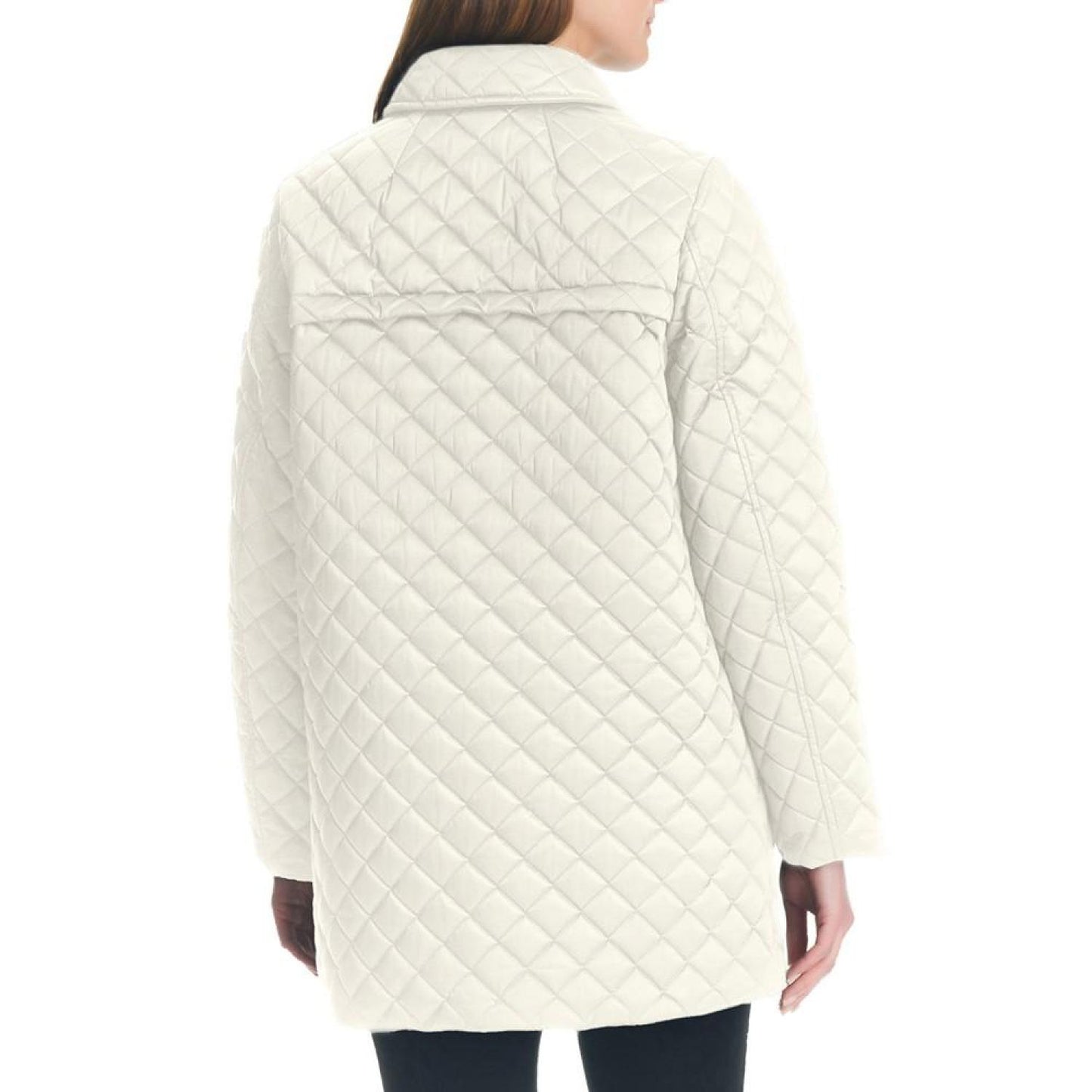 Women's Imitation-Pearl-Button Quilted Coat