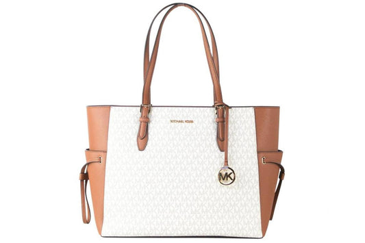 Michael Kors Gilly Large ivory Signature PVC Travel Drawstring Tote Hand Women's Bag