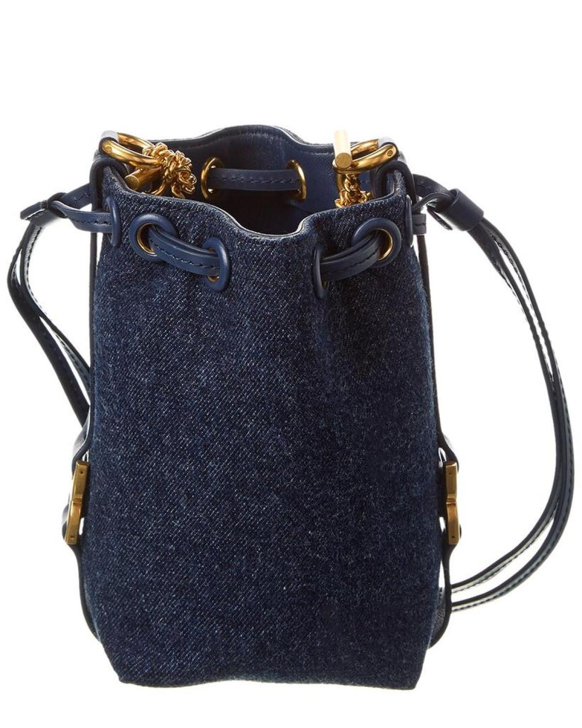 Chloé Marcie Micro Denim & Leather Bucket Bag