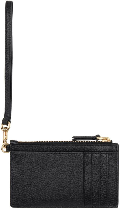 Black 'The Leather Top Zip Wristlet' Wallet