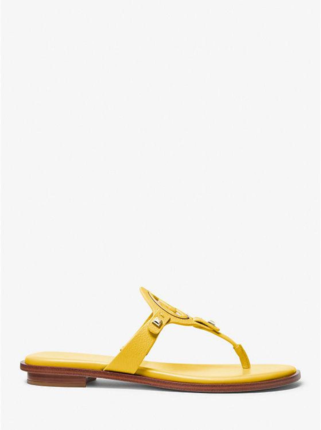 Aubrey Cutout Leather T-Strap Sandal