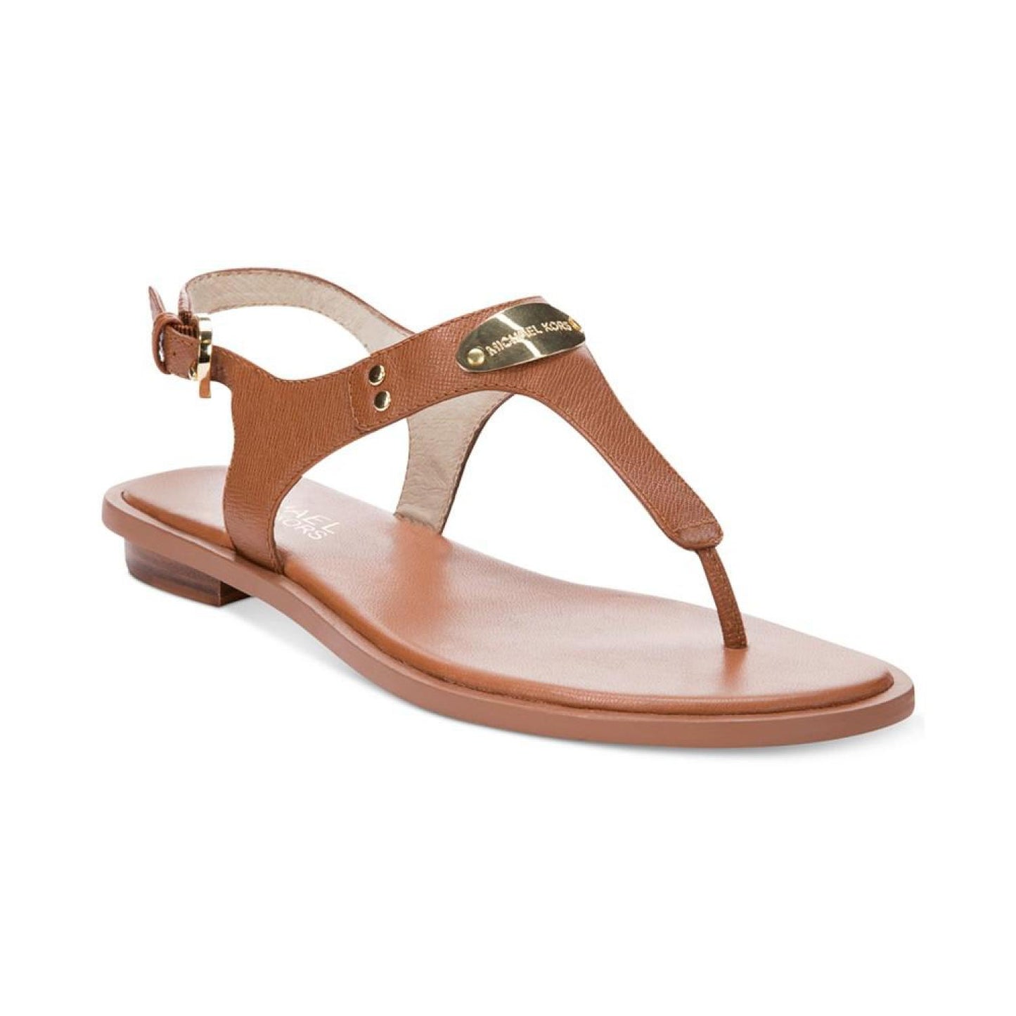 Women's MK Plate Flat Thong Sandals