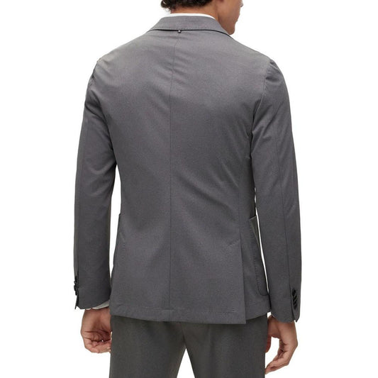 Men's Slim-Fit Jacket in Micro-Patterned Performance-Stretch Cloth