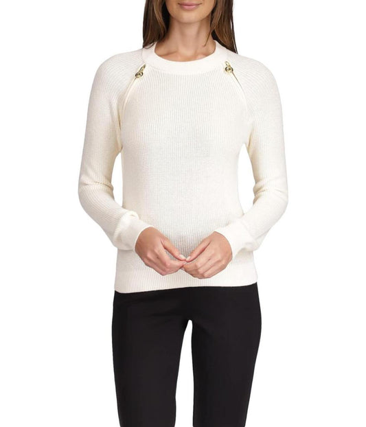 Crop Shaker Zip Sweater