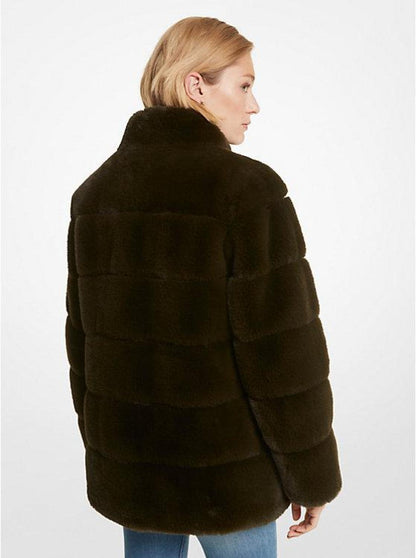 Quilted Faux Fur Coat