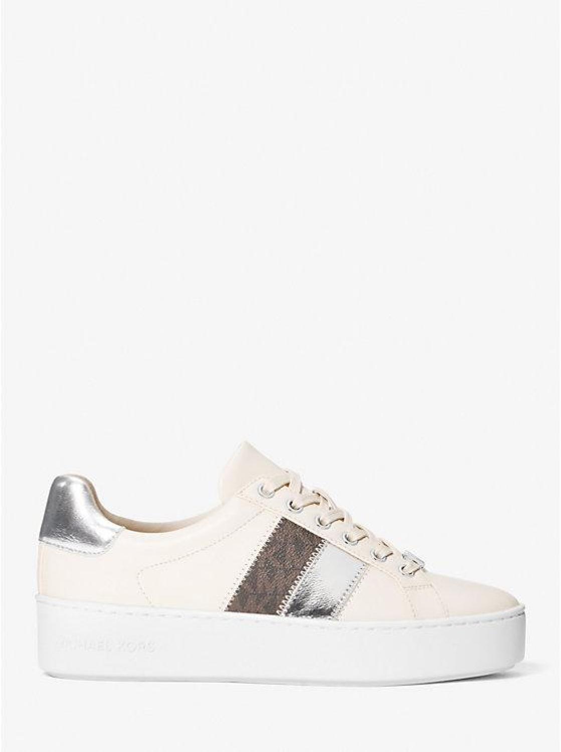 Poppy Metallic and Signature Logo Stripe Sneaker