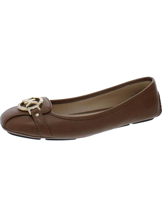 Womens Leather Square Toe Ballet Flats