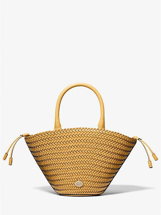 Audrey Woven Leather Market Bag