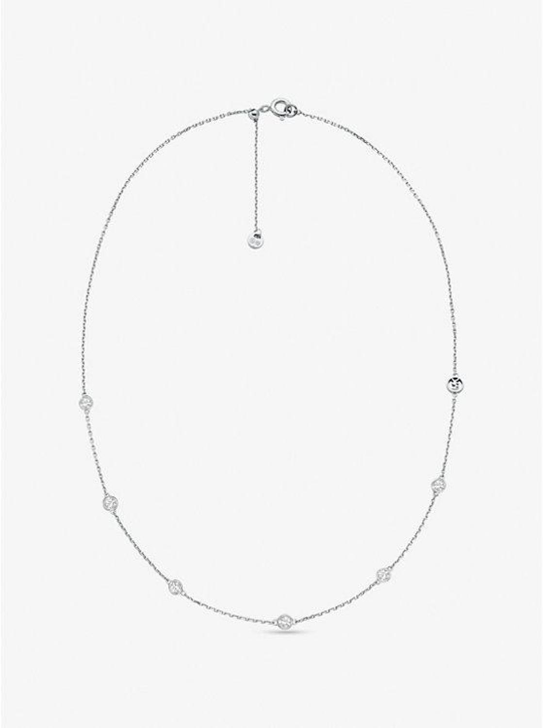 Precious Metal-Plated Sterling Silver Cubic Zirconia Necklace