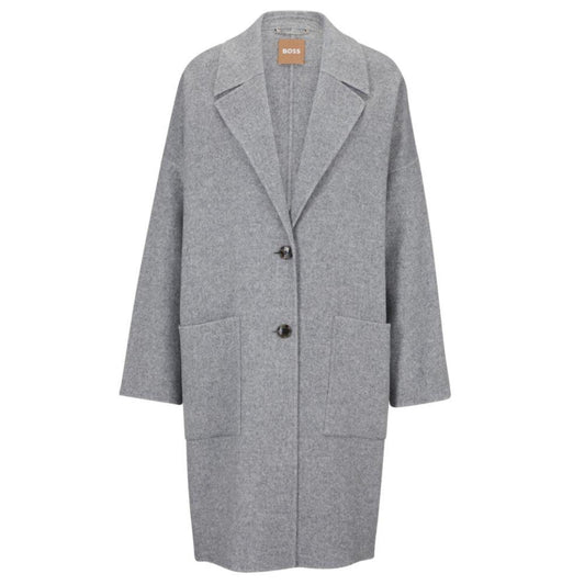 Melange relaxed-fit coat blended with wool