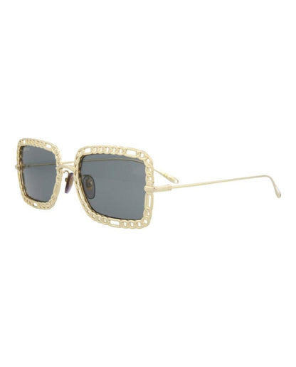 Square-Metal Frame Sunglasses