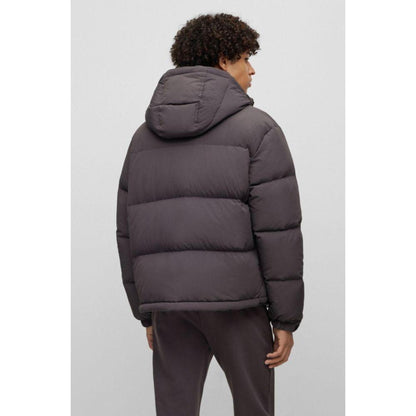 Water-repellent down jacket with detachable hood