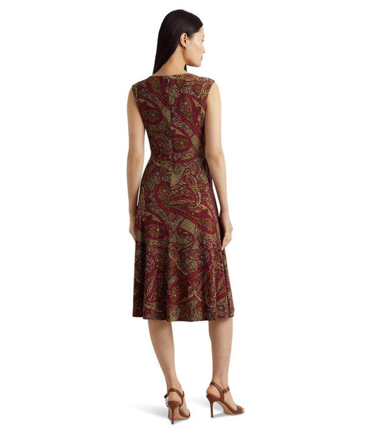 Paisley Twist-Front Jersey Dress