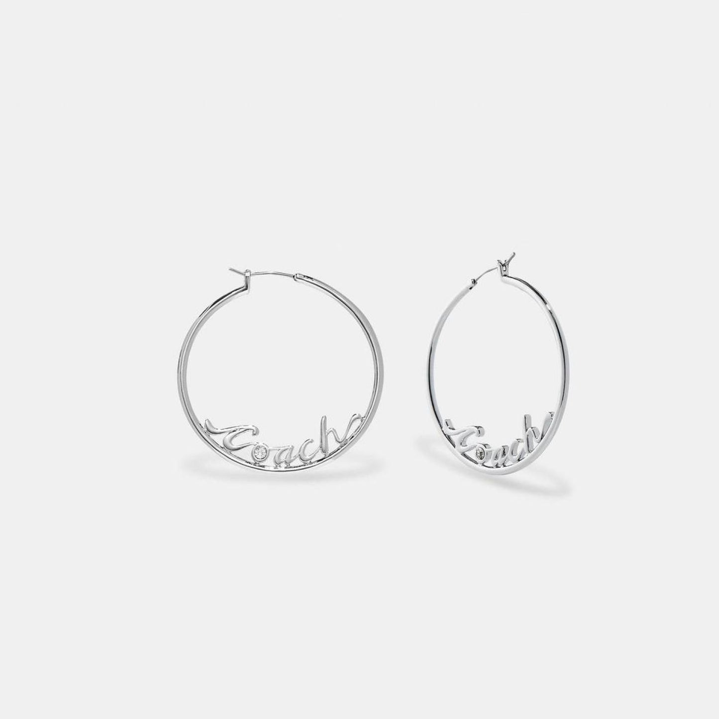 Coach Outlet Logo Script Hoop Earrings