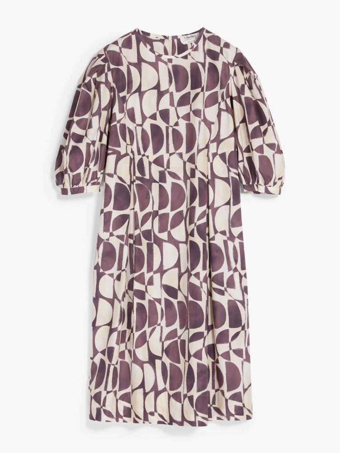 Printed Cotton Dress In Purple