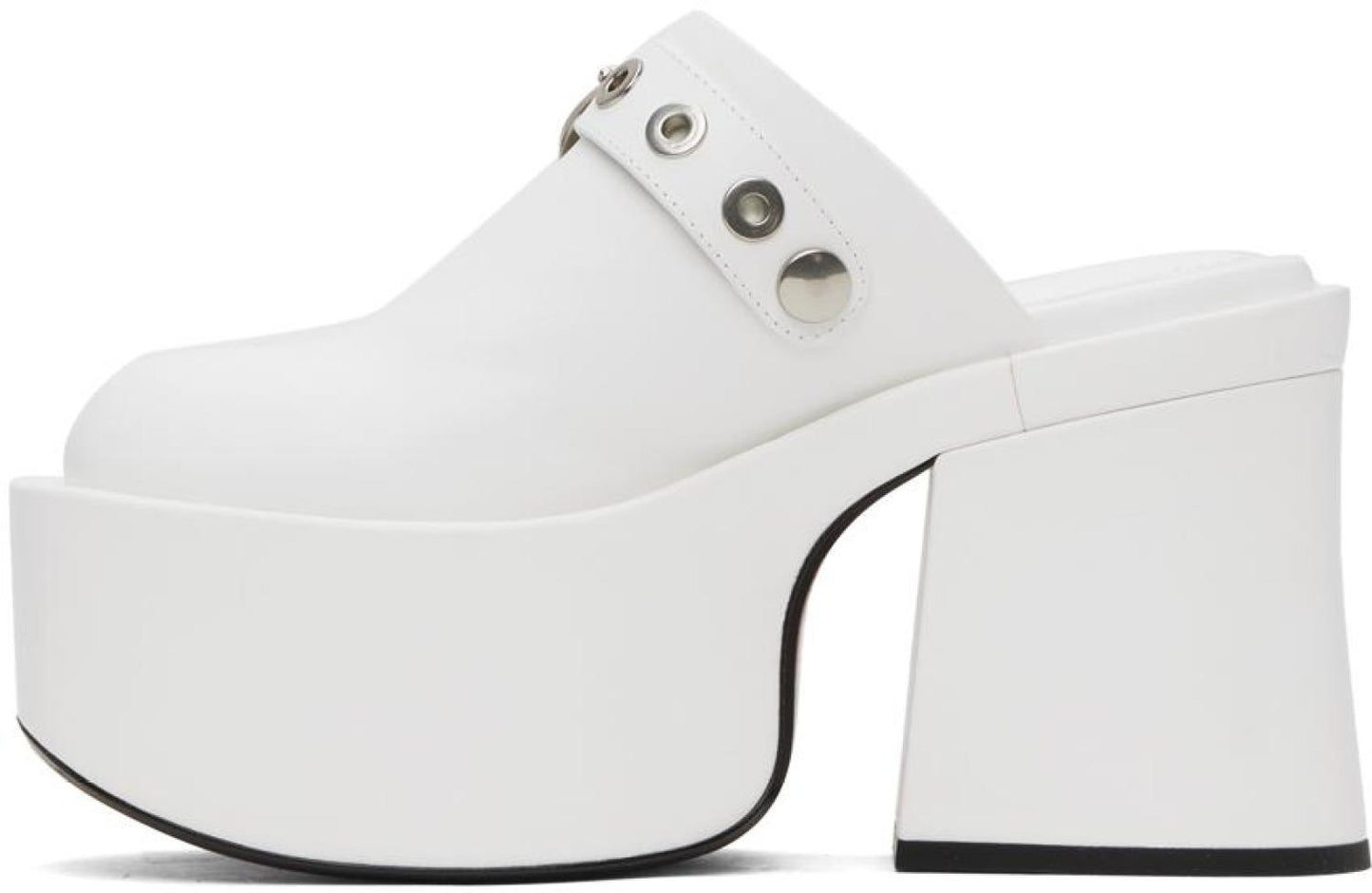 White 'The J Marc Leather' Mules