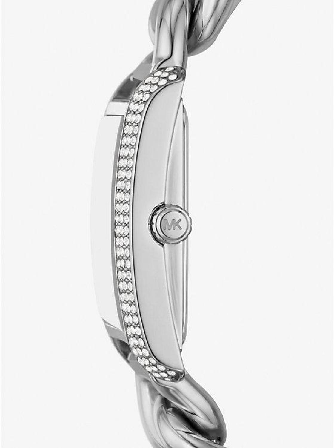 Mini Emery Pavé Silver-Tone Curb Link Watch