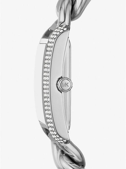 Mini Emery Pavé Silver-Tone Curb Link Watch