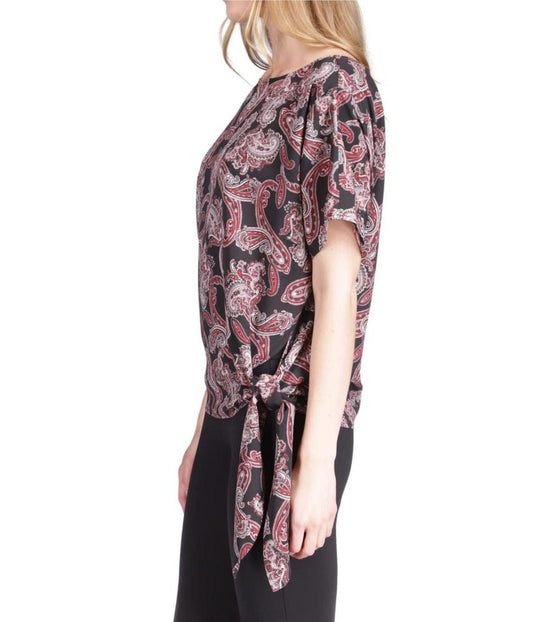 Pop French Paisley Tie Top