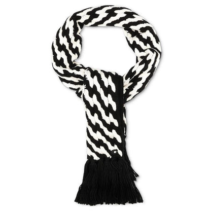 Women's Two-Tone Cable-Knit Fringe-Trim Scarf