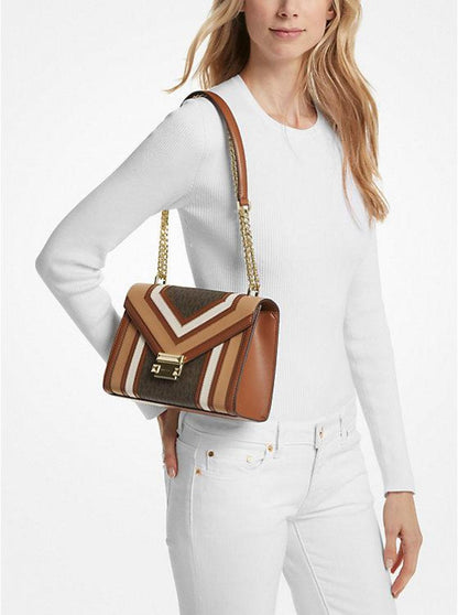 Whitney Medium Color-Block and Signature Logo Shoulder Bag