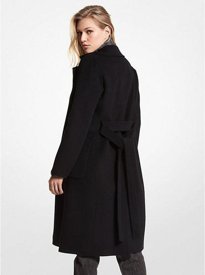 Wool Blend Wrap Coat