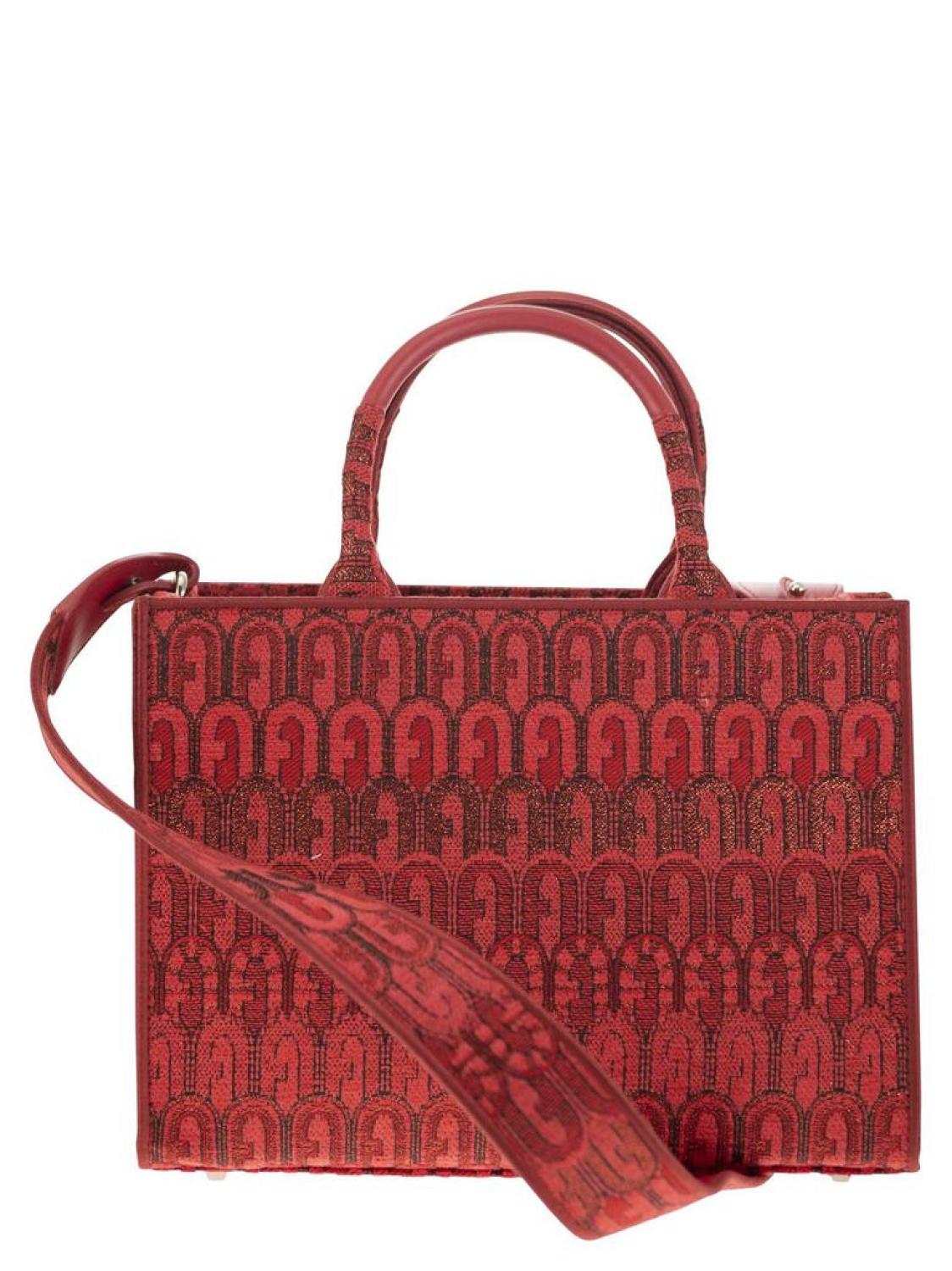 Furla Patterned Arco Jacquard Small Tote Bag