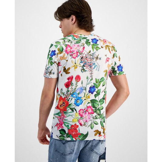 Men's Floral Embroidered Logo Graphic T-Shirt