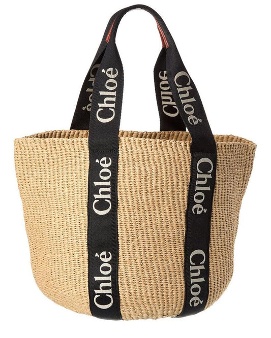 Chloé Woody Large Raffia Basket Tote