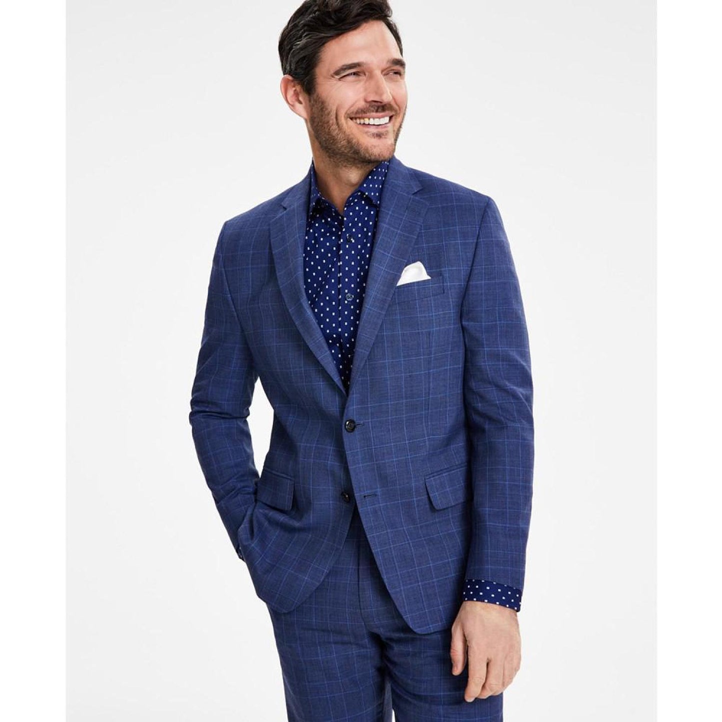 Men's Classic-Fit Stretch Wool-Blend Suit Jacket