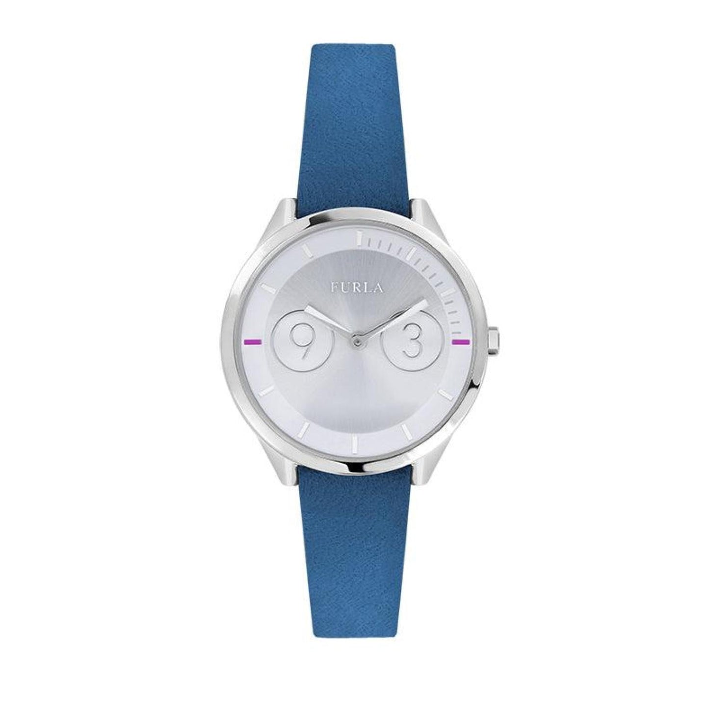 Furla Women's Metropolis Silver Dial Calfskin Leather Watch