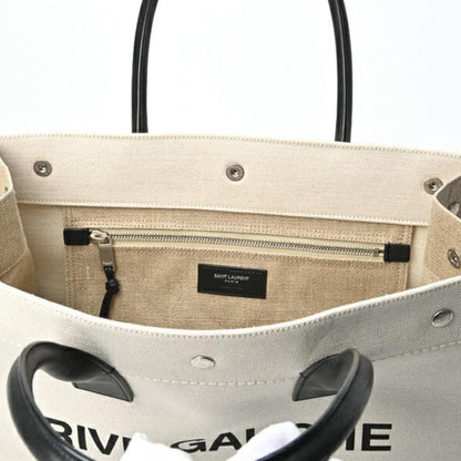 Saint Laurent Rive Gauche  Linen Tote Bag (Pre-Owned)