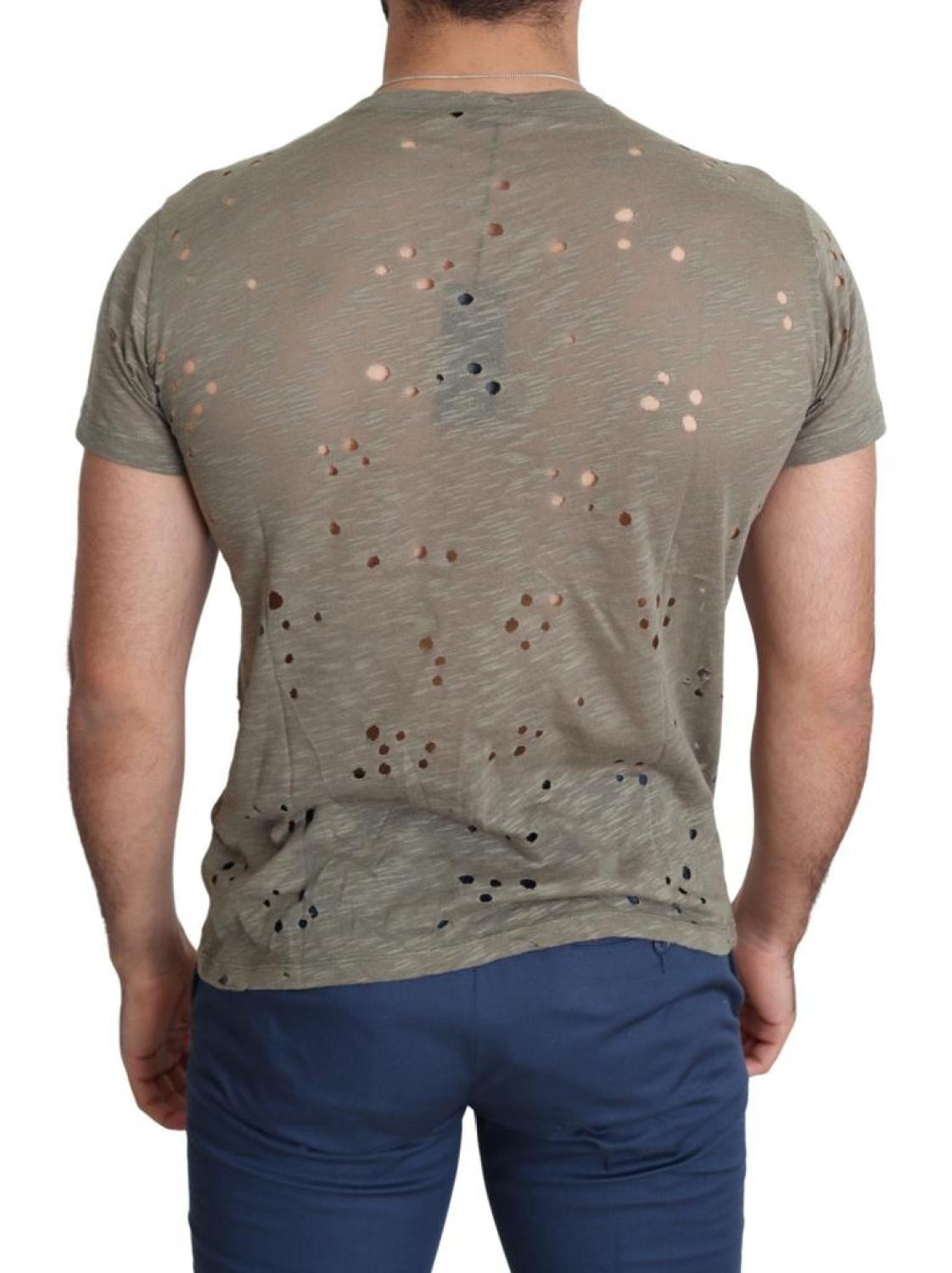 Guess  Cotton Stretch Logo Print Men Casual Perforated Men's T-shirt