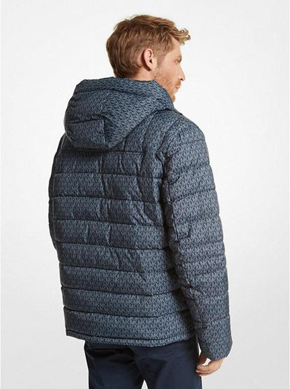 Logo Print Quilted Puffer Jacket