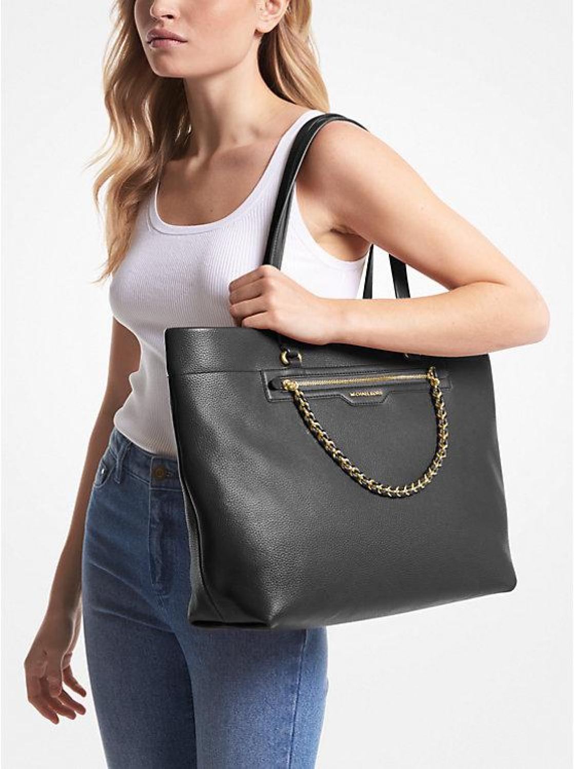 Slater Large Pebbled Leather Tote Bag