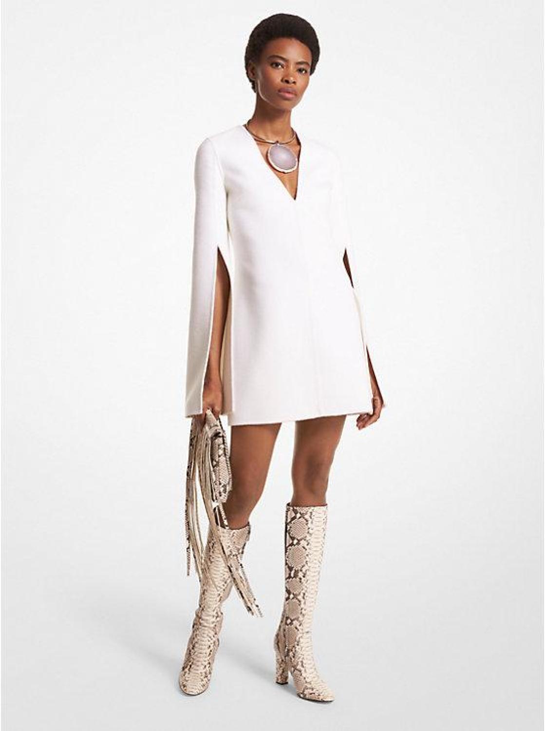 Double Face Cashgora Slit-Sleeve Dress