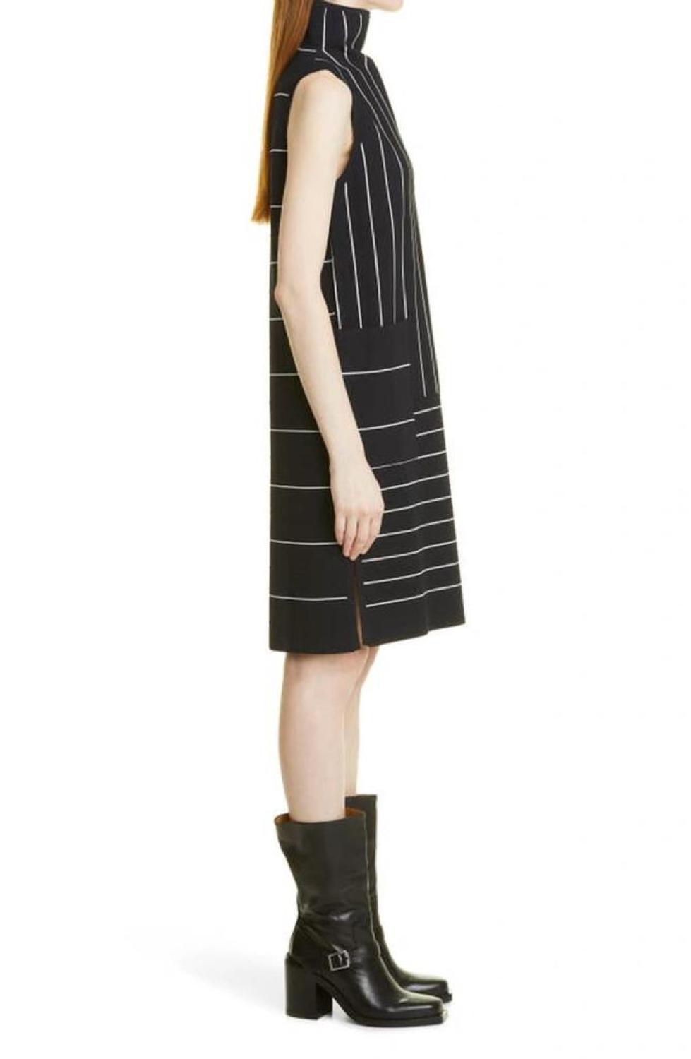 Serio Knit Stripe Dress In Navy/white