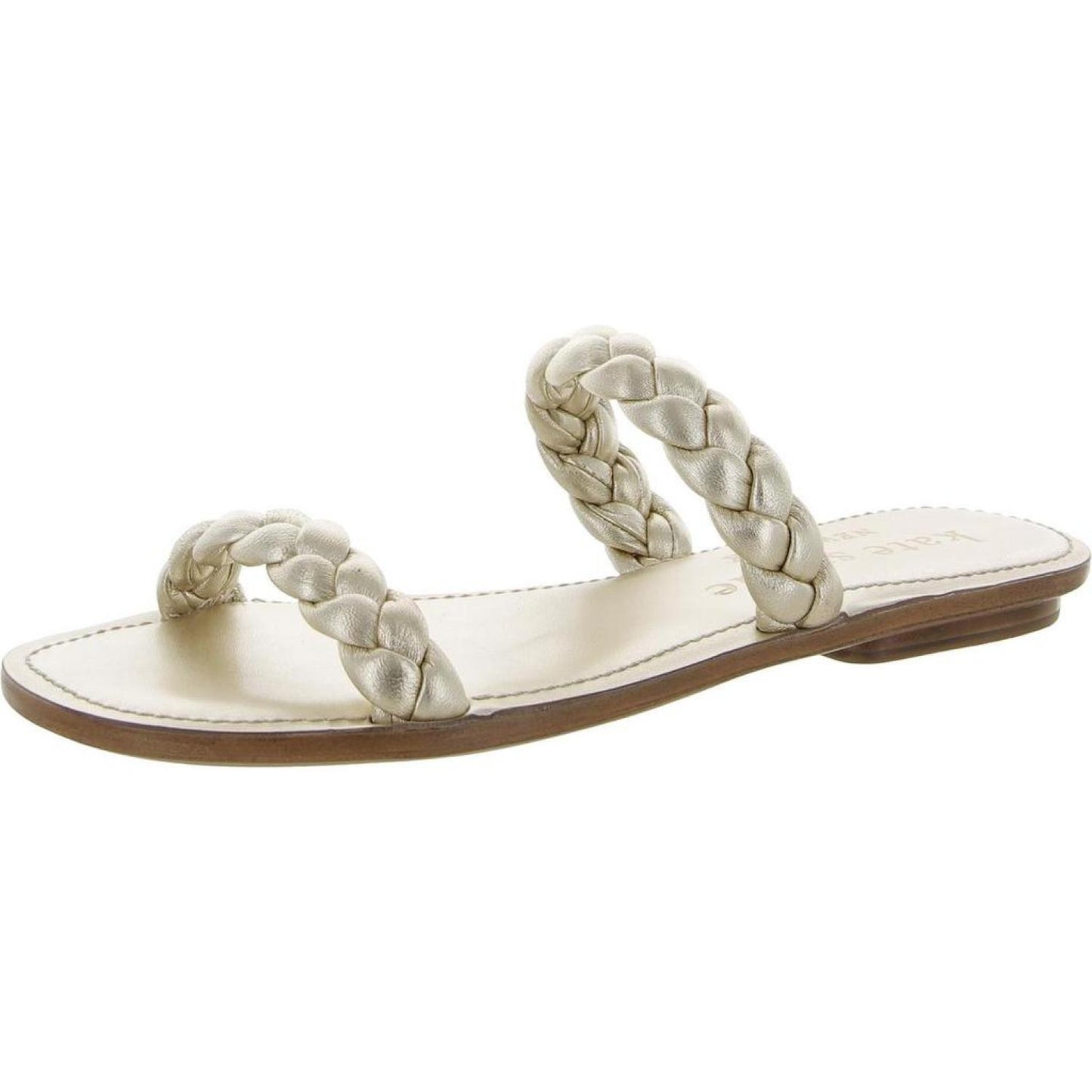 Miami Womens Leather Metallic Slide Sandals